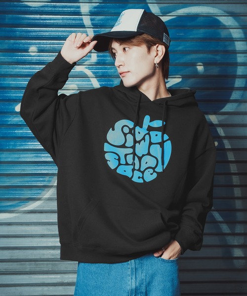 improves(インプローブス)の「【SIDEWAY STANCE】 タイポアップル 裏毛 プルパーカー(パーカー・メンズ・スカイブルー/ミント/パープル/オレンジ/イエロー/ピンク/レッド/ホワイト・SMALL/MEDIUM/LARGE/X-LARGE)」の12枚目の写真