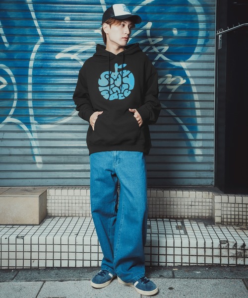 improves(インプローブス)の「【SIDEWAY STANCE】 タイポアップル 裏毛 プルパーカー(パーカー・メンズ・スカイブルー/ミント/パープル/オレンジ/イエロー/ピンク/レッド/ホワイト・SMALL/MEDIUM/LARGE/X-LARGE)」の15枚目の写真