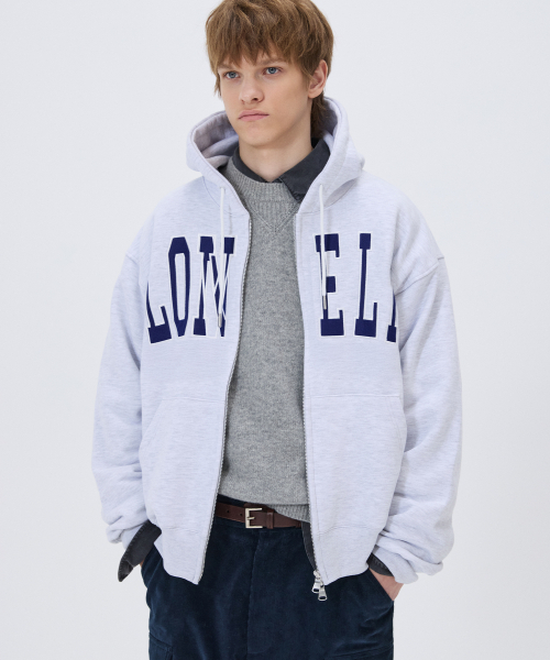 NOHANT（ノアン）の「LONELY/LOVELY FELT HOODIE ZIP-UP ASH GRAY（パーカー・メンズ・アッシュグレー・SMALL/MEDIUM/LARGE）」の5枚目の写真