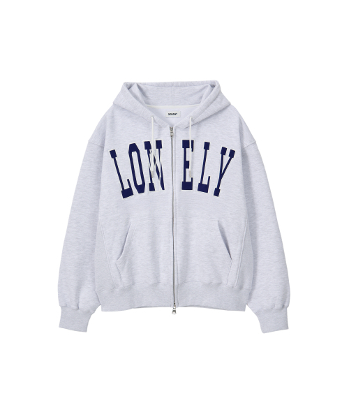 LONELY/LOVELY FELT HOODIE ZIP-UP ASH GRAY（パーカー）｜NOHANT