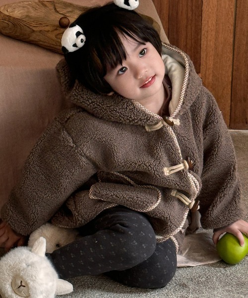 セール】【表ボア×フリース裏起毛/フード付き/男女兼用】クマさん刺繍