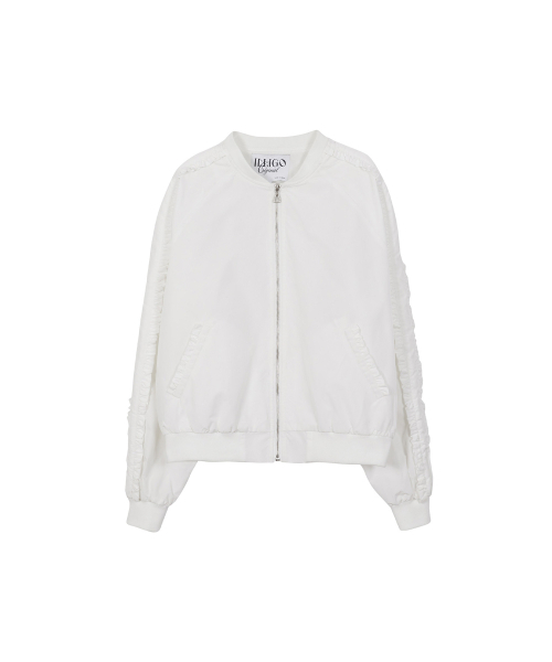 ILLIGO(イリゴ)の「ペタルフリルボンバージャケットホワイト(ナイロンジャケット・レディース・その他・SMALL/MEDIUM)」の4枚目の写真