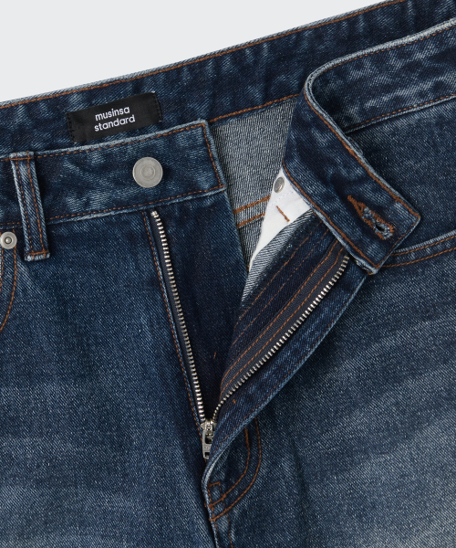 MUSINSA STANDARD（ムシンサスタンダード）の「ビッグブラシラージバルーンデニムパンツ[ミディアムインディゴ]（デニムパンツ・メンズ・その他・40/38/42/36/27/28/29/34/32/30/31/33/26）」の4枚目の写真