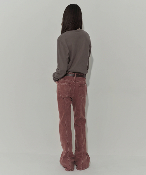 MUSINSA STANDARD WOMAN（ムシンサスタンダードウーマン）の「ウィメンズピグメントパネルフレアデニムパンツ[スモークピンク]（デニムパンツ・レディース・その他・29/30/24/25/26/27/28）」の3枚目の写真