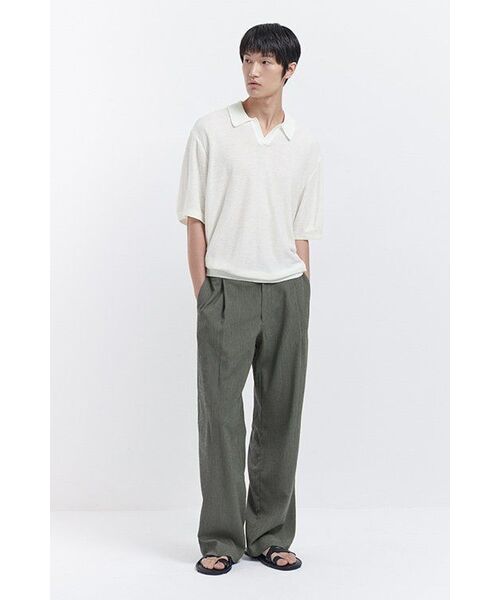 MUSINSA STANDARD（ムシンサスタンダード）の「クリンクルワンタックワイドバンディングパンツ [カーキグレー]（スラックス・メンズ・その他・26/40/42/28/30/32/34/36/38）」の8枚目の写真