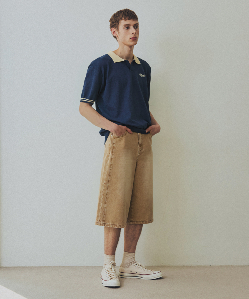NODU（ノードユー）の「サイド切り替えウォッシングバミューダショートパンツ[ベージュ]（その他パンツ・メンズ・その他・SMALL/MEDIUM/LARGE）」の3枚目の写真