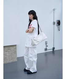 THE GREEN LAB(UO[{)FAUX Leather Glossy Square Bag [Ivory](bZW[obO)