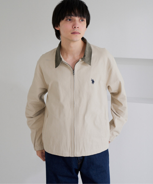 U.S. POLO ASSN.(ユーエスポロアッスン)の「【U.S. POLO ASSN.】ツイル バイカラー スイングトップ ジャケット(ミリタリージャケット・メンズ・サンドベージュ/ブラック・M)」の2枚目の写真
