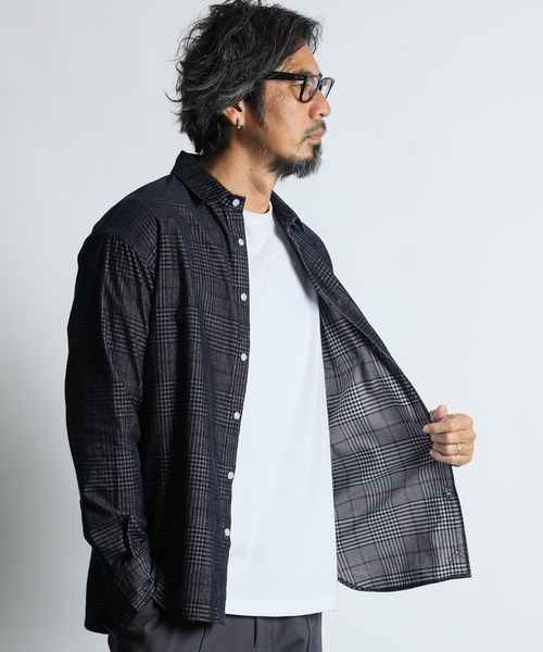 The DUFFER of ST.GEORGE(ザダファーオブセントジョージ)の「CORDUROY CHECK SHIRT:コーデュロイ タッターソール チェックシャツ(シャツ/ブラウス・メンズ・アイボリー/ネイビー・X-LARGE/LARGE/MEDIUM)」の2枚目の写真