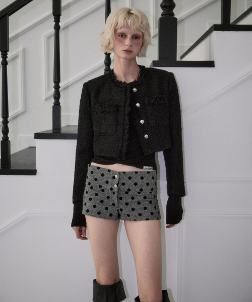ROSEFRANTZ（ロゼフランツ）の「Fringe Crop Tweed Jacket [Black]（その他アウター・レディース・ブラック・OS）」の10枚目の写真