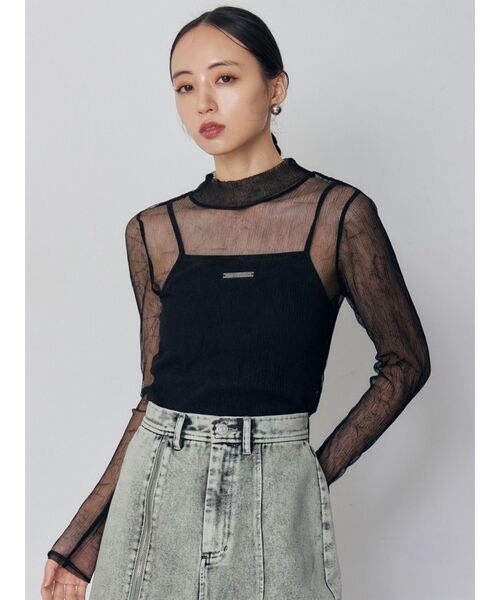 MURUA（ムルーア）の「ロゴプレートスクエアキャミ（キャミソール・レディース・ダークグレー/ブラウン/ホワイト/ネイビー/ブラック/グレー・FREE）」の21枚目の写真