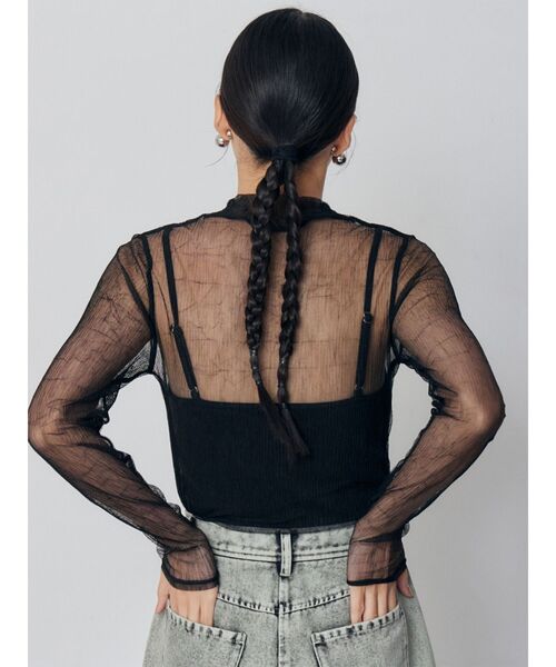 MURUA（ムルーア）の「ロゴプレートスクエアキャミ（キャミソール・レディース・ダークグレー/ブラウン/ホワイト/ネイビー/ブラック/グレー・FREE）」の22枚目の写真