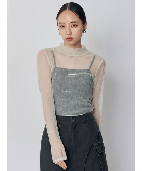 MURUA(ムルーア)の「ロゴプレートスクエアキャミ(キャミソール・レディース・ダークグレー/ブラウン/ホワイト/ネイビー/ブラック/グレー・FREE)」の21枚目の写真