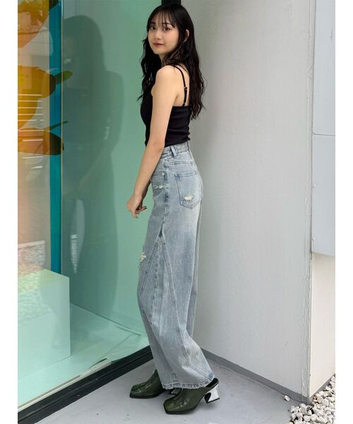 MURUA（ムルーア）の「ロゴプレートスクエアキャミ（キャミソール・レディース・ダークグレー/ブラウン/ホワイト/ネイビー/ブラック/グレー・FREE）」の12枚目の写真