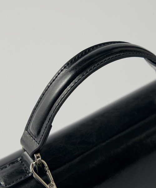 mi-企画】2wayショルダースクエアレザーバッグ（ショルダーバッグ