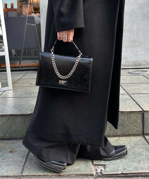 mi-企画】2wayショルダースクエアレザーバッグ（ショルダーバッグ