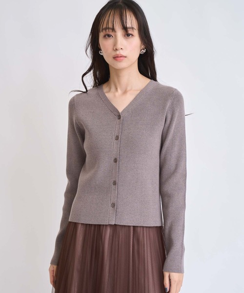 NOELA(ノエラ)の「カーデリブニットトップス(ニット/セーター・レディース・オフホワイト/モカ/ブラック・フリー)」の1枚目の写真