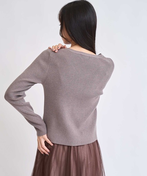 NOELA(ノエラ)の「カーデリブニットトップス(ニット/セーター・レディース・オフホワイト/モカ/ブラック・フリー)」の14枚目の写真