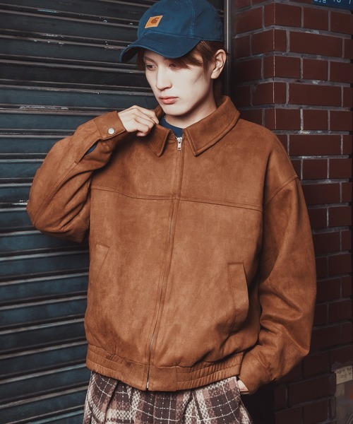 improves（インプローブス）の「カットスエード スイングトップ ジャケット（カバーオール・メンズ・ライトグレー/キャメル・SMALL/MEDIUM/LARGE/X-LARGE）」の2枚目の写真