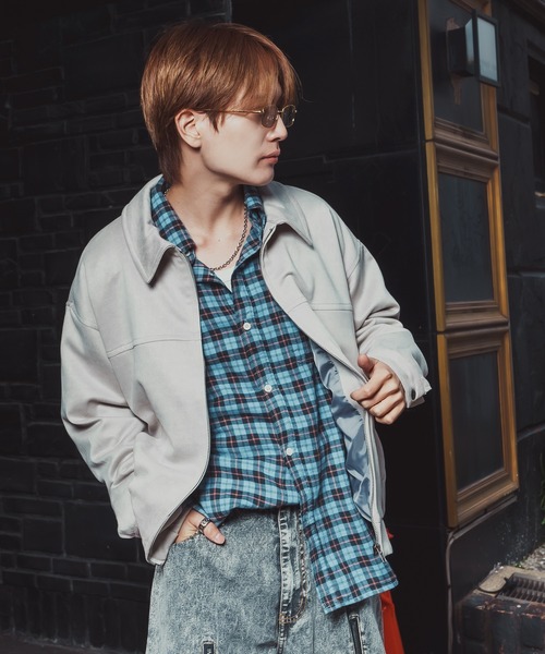 improves（インプローブス）の「カットスエード スイングトップ ジャケット（カバーオール・メンズ・ライトグレー/キャメル・SMALL/MEDIUM/LARGE/X-LARGE）」の3枚目の写真