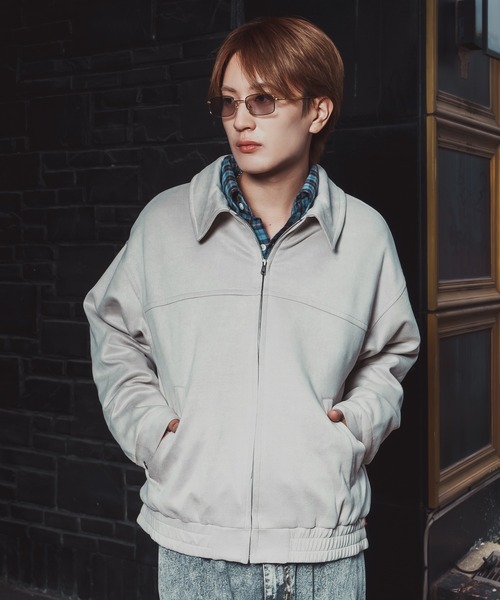 improves（インプローブス）の「カットスエード スイングトップ ジャケット（カバーオール・メンズ・ライトグレー/キャメル・SMALL/MEDIUM/LARGE/X-LARGE）」の4枚目の写真