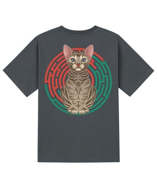 KAN6312(カン6312)の「KTG0040 スフィンクスキャット 半袖Tシャツ - グレー(Tシャツ/カットソー・メンズ・その他・LARGE/MEDIUM/SMALL/X-LARGE)」の1枚目の写真