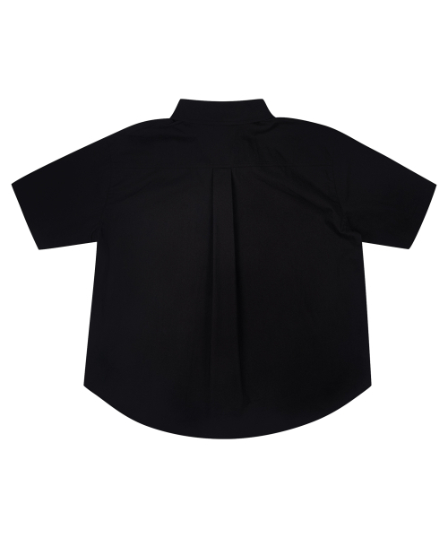 SELITIO(セレティオ)の「クロップハーフスリーブシャツブラック(シャツ/ブラウス・レディース・ブラック・SMALL/MEDIUM)」の3枚目の写真