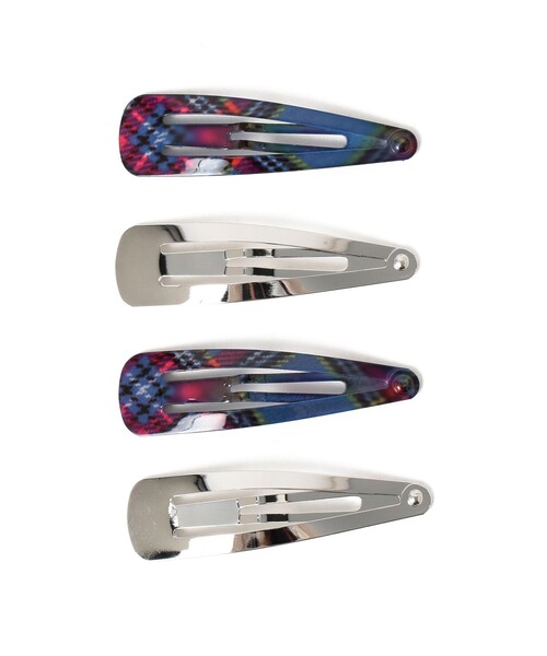 BEAMS BOY（ビームスボーイ）の「チェック柄 ピン 4セット（ヘアピン・レディース・レッド/パープル/オレンジ/グリーン・ONE SIZE）」の3枚目の写真