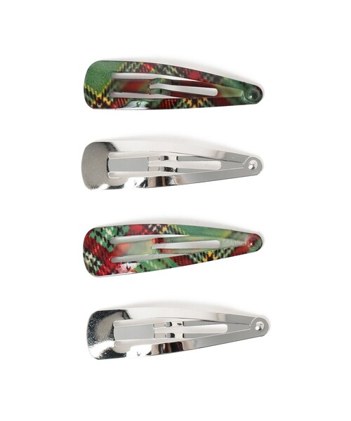 BEAMS BOY（ビームスボーイ）の「チェック柄 ピン 4セット（ヘアピン・レディース・レッド/パープル/オレンジ/グリーン・ONE SIZE）」の2枚目の写真