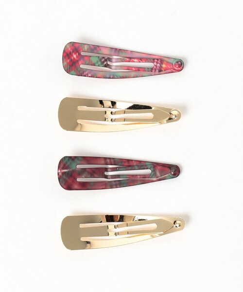 BEAMS BOY（ビームスボーイ）の「チェック柄 ピン 4セット（ヘアピン・レディース・レッド/パープル/オレンジ/グリーン・ONE SIZE）」の11枚目の写真