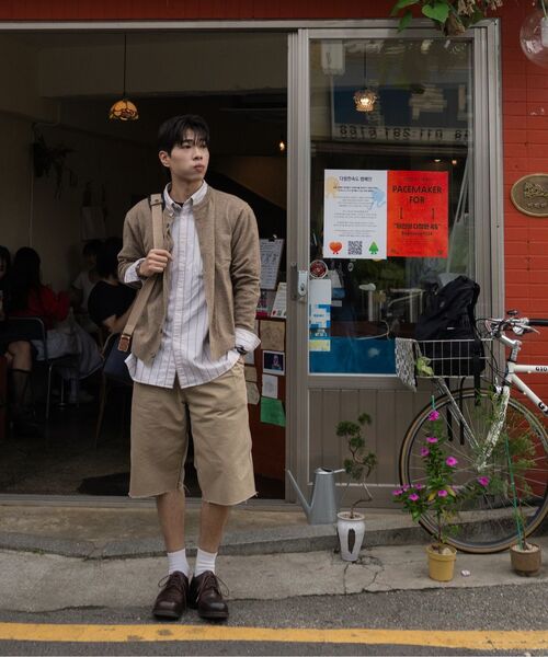 JUAN HOMME(ジュアンオム)の「クロップラウンドネックカーディガン(メランジベージュ)(カーディガン/ボレロ・メンズ・その他・MEDIUM/LARGE)」の3枚目の写真