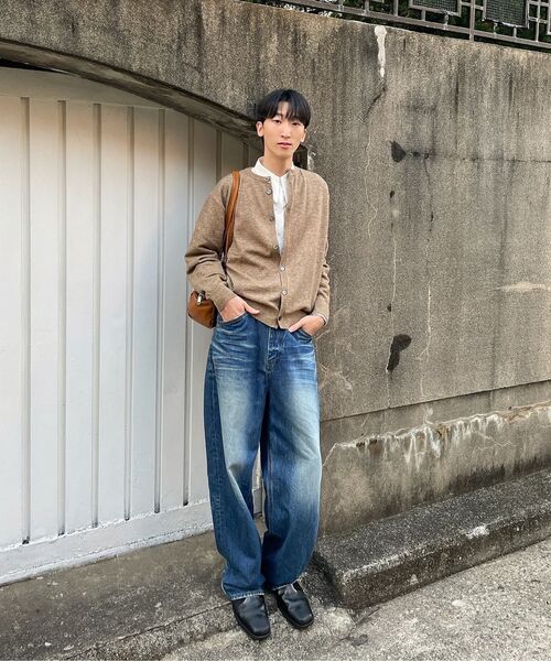 JUAN HOMME(ジュアンオム)の「クロップラウンドネックカーディガン(メランジベージュ)(カーディガン/ボレロ・メンズ・その他・MEDIUM/LARGE)」の4枚目の写真