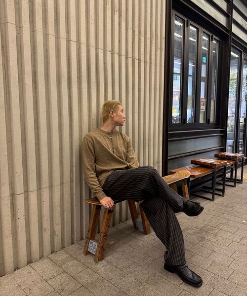 JUAN HOMME(ジュアンオム)の「クロップラウンドネックカーディガン(メランジベージュ)(カーディガン/ボレロ・メンズ・その他・MEDIUM/LARGE)」の8枚目の写真