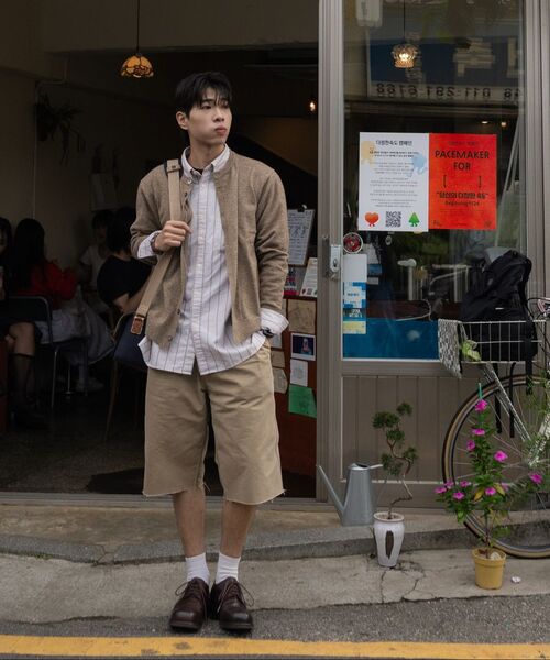 JUAN HOMME(ジュアンオム)の「クロップラウンドネックカーディガン(メランジベージュ)(カーディガン/ボレロ・メンズ・その他・MEDIUM/LARGE)」の11枚目の写真