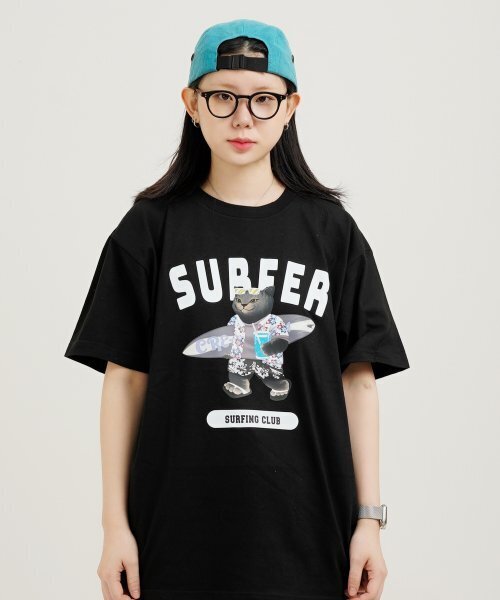 CREAM SODA LAB（クリームソーダラボ）の「グレーサーファー半袖Tシャツブラックホワイト（Tシャツ/カットソー・メンズ・その他・MEDIUM/X-LARGE/XX-LARGE/LARGE）」の5枚目の写真