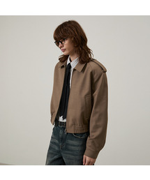 LMOOD（エルムード）の「バウムダブルフェイスウールブルゾンジャケットカーキグレー（MA-1）」