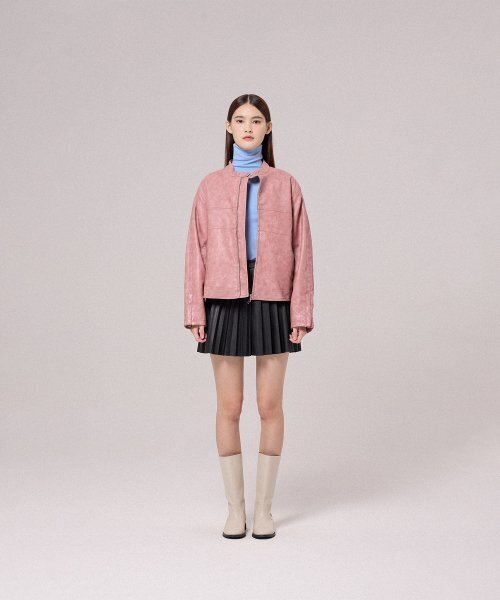 VETEZE（ベテゼ）の「[Vegan leather] Aging biker jacket (pink)（ライダースジャケット・レディース・その他・LARGE）」の4枚目の写真