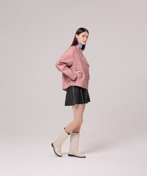 VETEZE（ベテゼ）の「[Vegan leather] Aging biker jacket (pink)（ライダースジャケット・レディース・その他・LARGE）」の3枚目の写真
