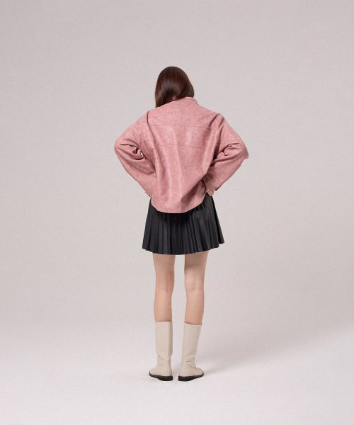VETEZE（ベテゼ）の「[Vegan leather] Aging biker jacket (pink)（ライダースジャケット・レディース・その他・LARGE）」の2枚目の写真