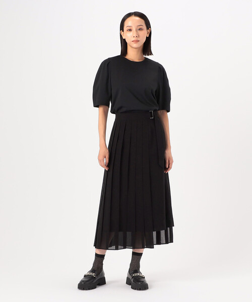 COMME CA（コムサ）の「〔 TALLサイズ 〕 ハイコンパクトコットンポンチ プルオーバー（Tシャツ/カットソー・レディース・セージグリーン/オフホワイト・15号/13号）」の5枚目の写真