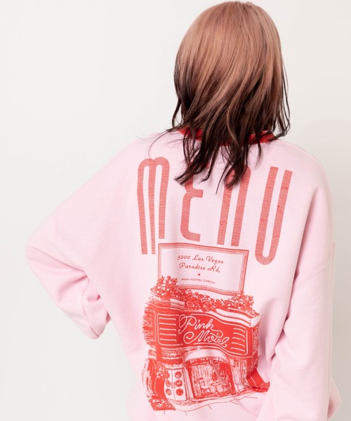 RNA(アールエヌエー)の「M2586 PINKMOTELペイントクレリックトレーナー(Tシャツ/カットソー・レディース・ネイビー/アッシュグレー/ピンク・MEDIUM)」の3枚目の写真