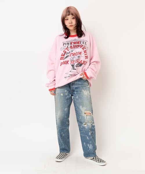 RNA(アールエヌエー)の「M2586 PINKMOTELペイントクレリックトレーナー(Tシャツ/カットソー・レディース・ネイビー/アッシュグレー/ピンク・MEDIUM)」の21枚目の写真