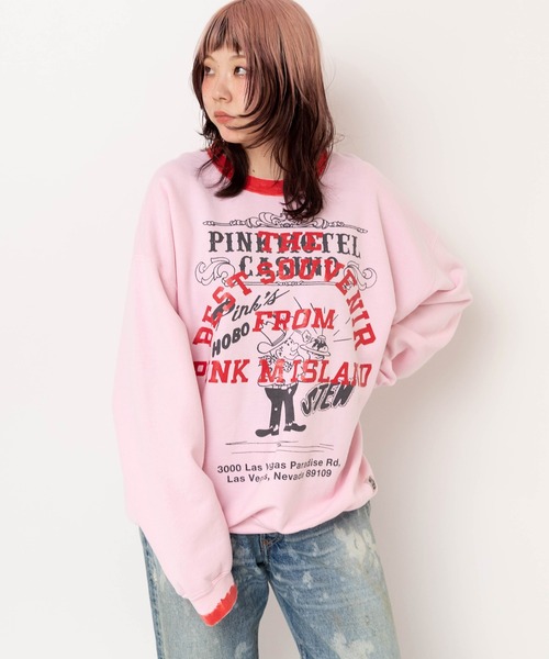 RNA(アールエヌエー)の「M2586 PINKMOTELペイントクレリックトレーナー(Tシャツ/カットソー・レディース・ネイビー/アッシュグレー/ピンク・MEDIUM)」の13枚目の写真