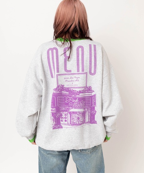 RNA(アールエヌエー)の「M2586 PINKMOTELペイントクレリックトレーナー(Tシャツ/カットソー・レディース・ネイビー/アッシュグレー/ピンク・MEDIUM)」の6枚目の写真