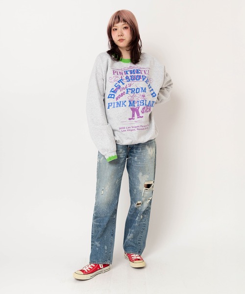RNA(アールエヌエー)の「M2586 PINKMOTELペイントクレリックトレーナー(Tシャツ/カットソー・レディース・ネイビー/アッシュグレー/ピンク・MEDIUM)」の18枚目の写真