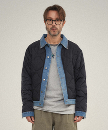 WMC（ダブリューエムシー）の「デニムレイヤーキルティングジャケット_NAVY（ダウンジャケット/コート）」