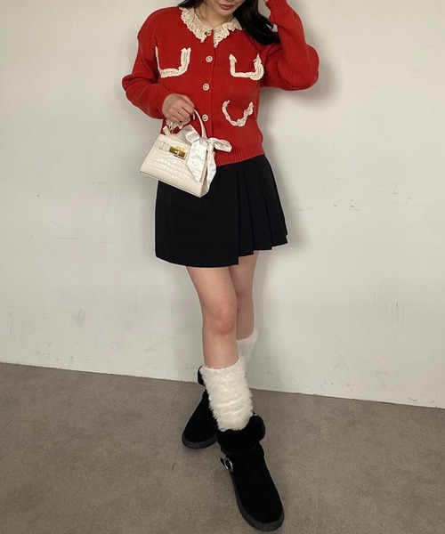 Mejoul（メジュール）の「【2026春夏新作】【インパン付き】ハイウエストラップ風プリーツミニスカート（スカート・レディース・ピンク/グリーン/ブラック・M/L）」の16枚目の写真