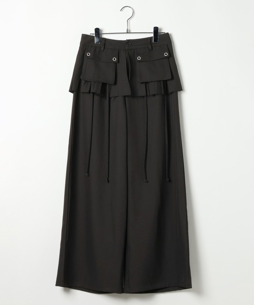 3.3 Field Trip （3.3フィールドトリップ）の「3.3 Field Trip／スカートレイヤードワイドパンツ（スラックス・レディース・ブラック/グレー・MEDIUM/SMALL）」の16枚目の写真