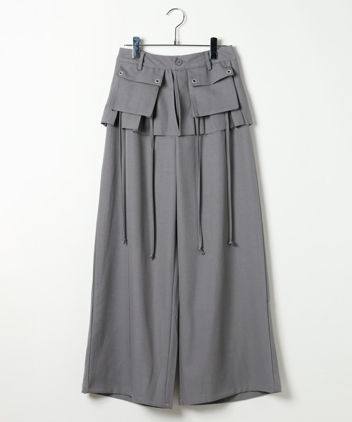 3.3 Field Trip （3.3フィールドトリップ）の「3.3 Field Trip／スカートレイヤードワイドパンツ（スラックス・レディース・ブラック/グレー・MEDIUM/SMALL）」の17枚目の写真