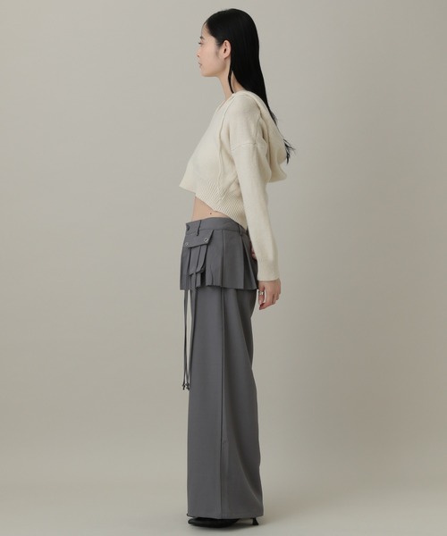3.3 Field Trip （3.3フィールドトリップ）の「3.3 Field Trip／スカートレイヤードワイドパンツ（スラックス・レディース・ブラック/グレー・MEDIUM/SMALL）」の20枚目の写真
